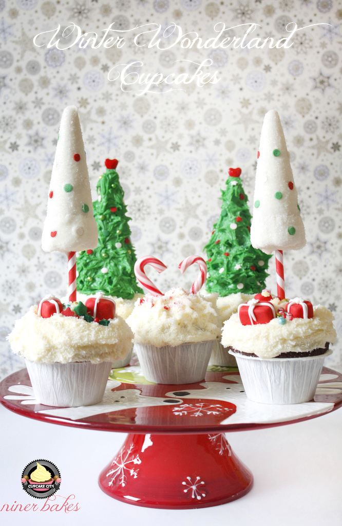 Weihnachts Winter Wunderland: Cupcakes + wie mache ich Weihnachtsbaum Cupcakes von niner bakes