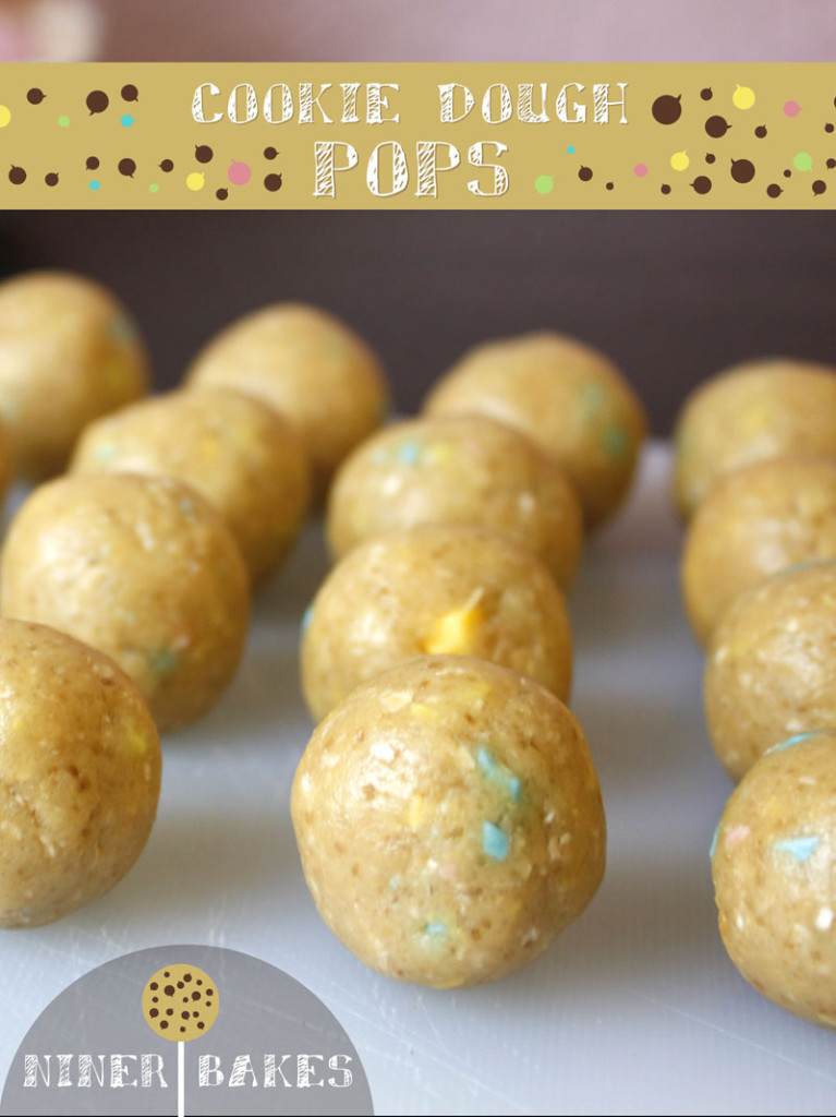 Cookie Dough Cake Pops by niner bakes - recipe and how to instructions - cookie dough lovers - Safe-to-Eat Eggless Cookie Dough Recipe