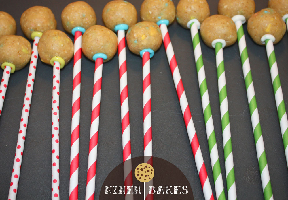 Cookie Dough Cake Pops by niner bakes - recipe and how to instructions - cookie dough lovers - Safe-to-Eat Eggless Cookie Dough Recipe