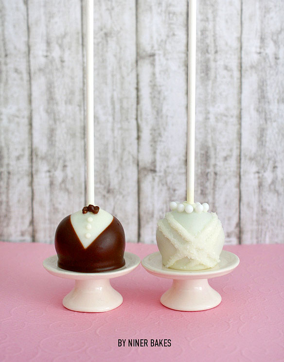 Hochzeits Cake Pops - Braut- und Bräutigam Cake Pops von niner bakes