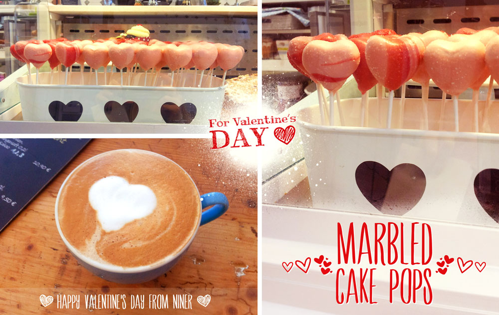 Valentinstags Geschenk: Marmorierte Cake Pops in Herzchen Form