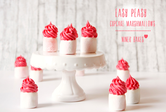 Easy Peasy: Niedlich kleine Cupcake Marshmallows mit leckerem buttercreme Frischkäse frosting Rezept