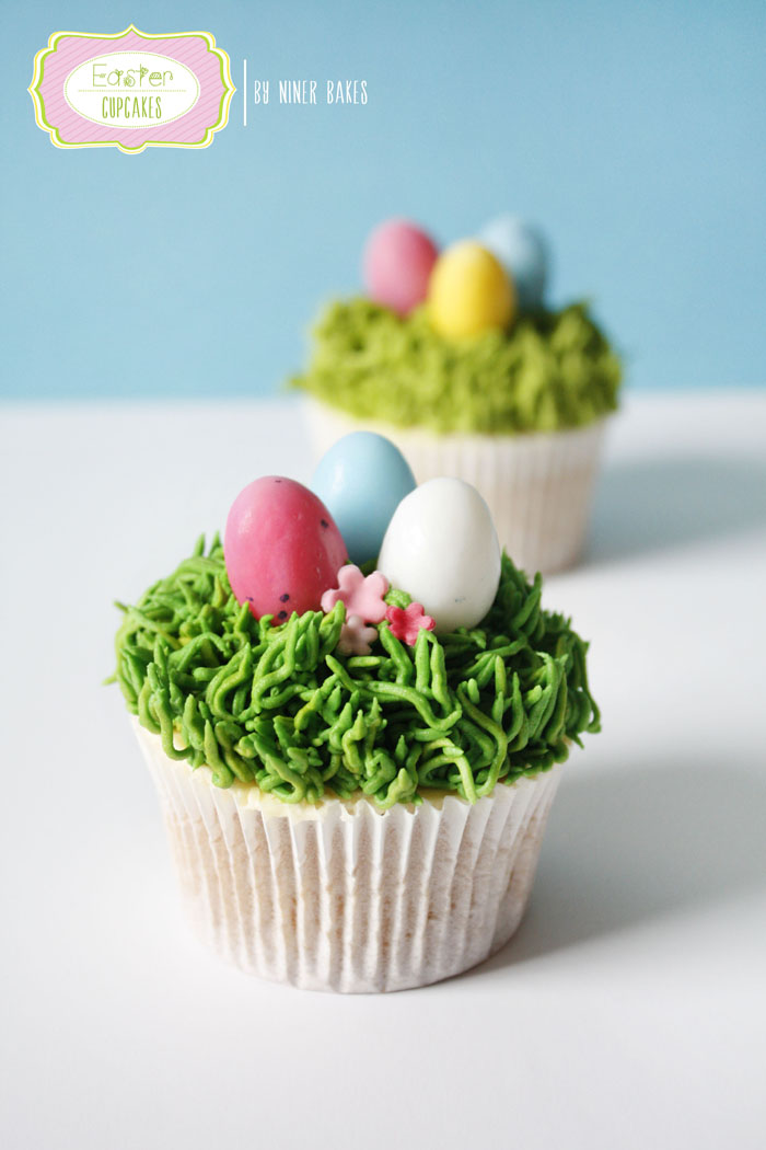 “Happy Easter” Treats: Easter Nest Cupcakes with Easter Eggs