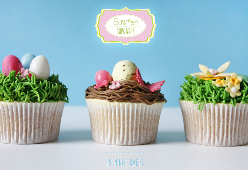 Frohe Ostern Dessert Idee: Osternest Cupcakes mit Ostereiern