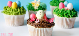 “Happy Easter” Treats: Easter Nest Cupcakes with Easter Eggs