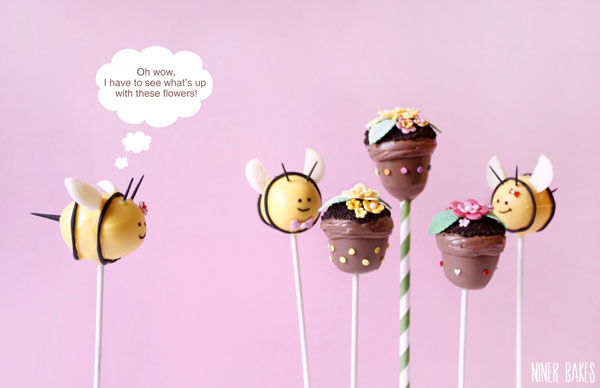 how to make bumble bee cake pops - by niner bakes - spring easter cake pops en