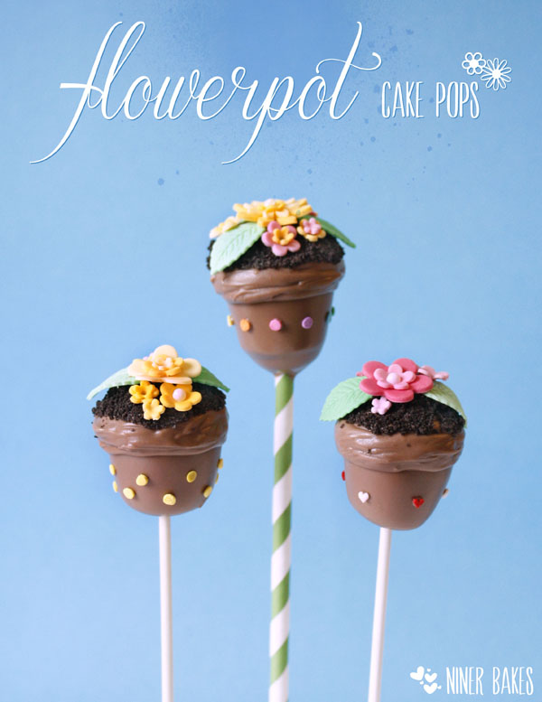 how to make spring flowerpot cake pops - easter cake pops - niner bakes