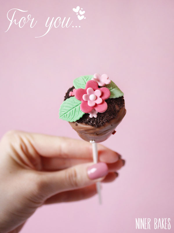 how to make spring flowerpot cake pops - easter cake pops - niner bakes