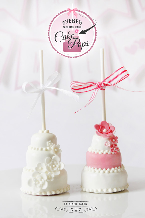 three tiered wedding layer cake - cake pops - step by step tutorial by niner bakes