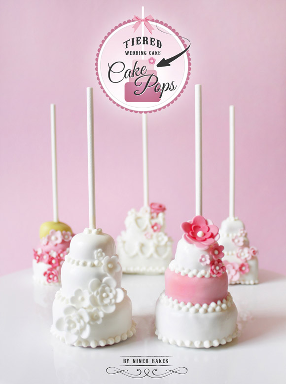 three tiered wedding layer cake - cake pops - step by step tutorial by niner bakes