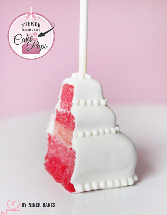 three tiered wedding layer cake - cake pops - step by step tutorial by niner bakes