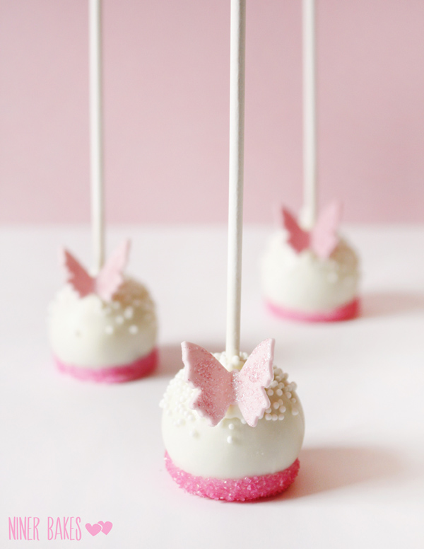 Spring is here, Very simple Flower and Butterfly Cake Pops - niner bakes