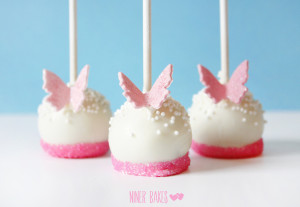 Spring is here, Very simple Flower and Butterfly Cake Pops - niner bakes