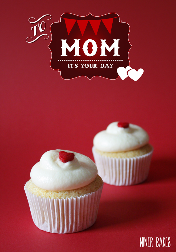 mothers day vanilla cupcakes with heart sprinkles by niner bakes