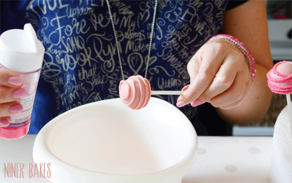 Add sprinkles to swirled cake pops - animated gif video