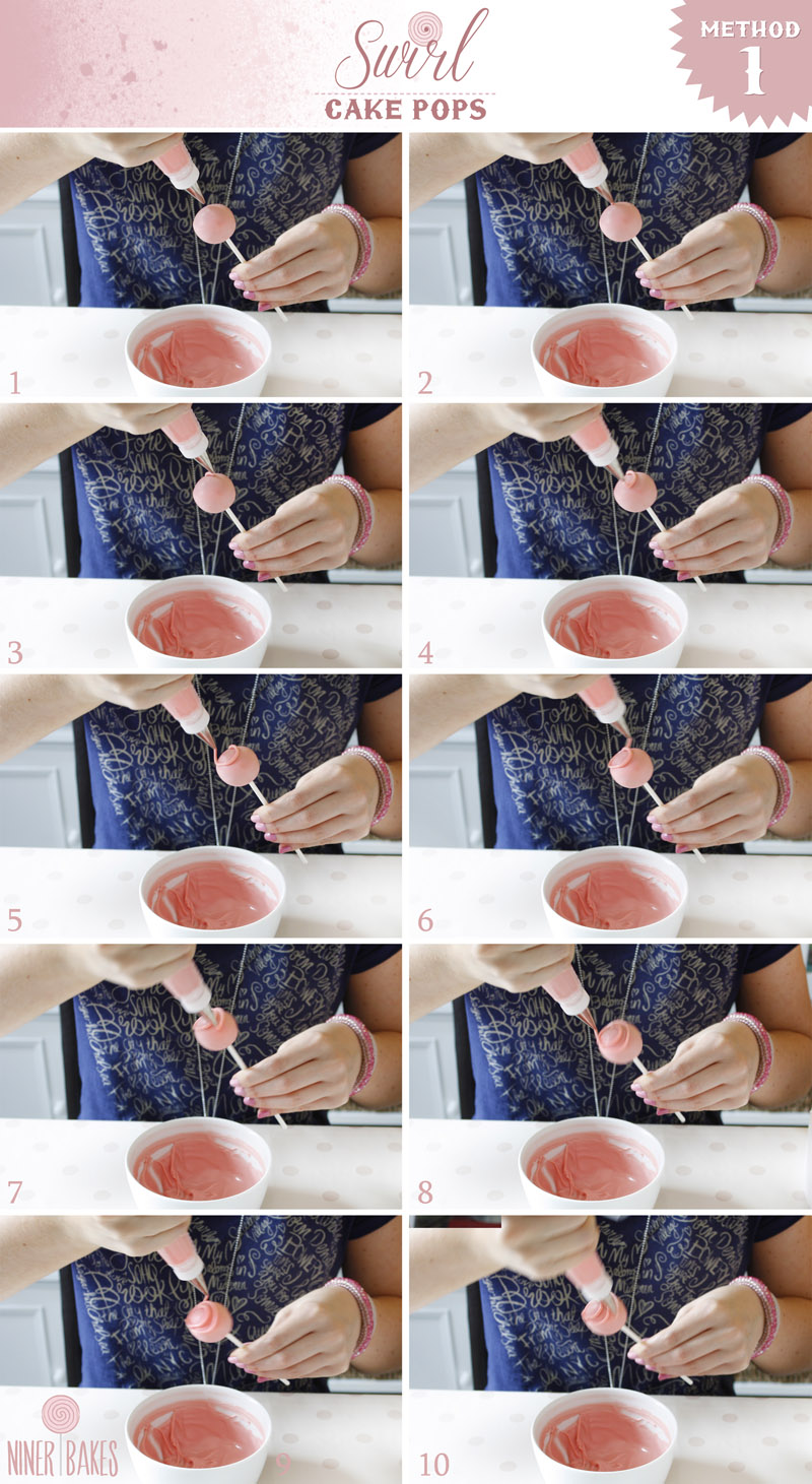 Step by Step tutorial for Swirl Cake Pops