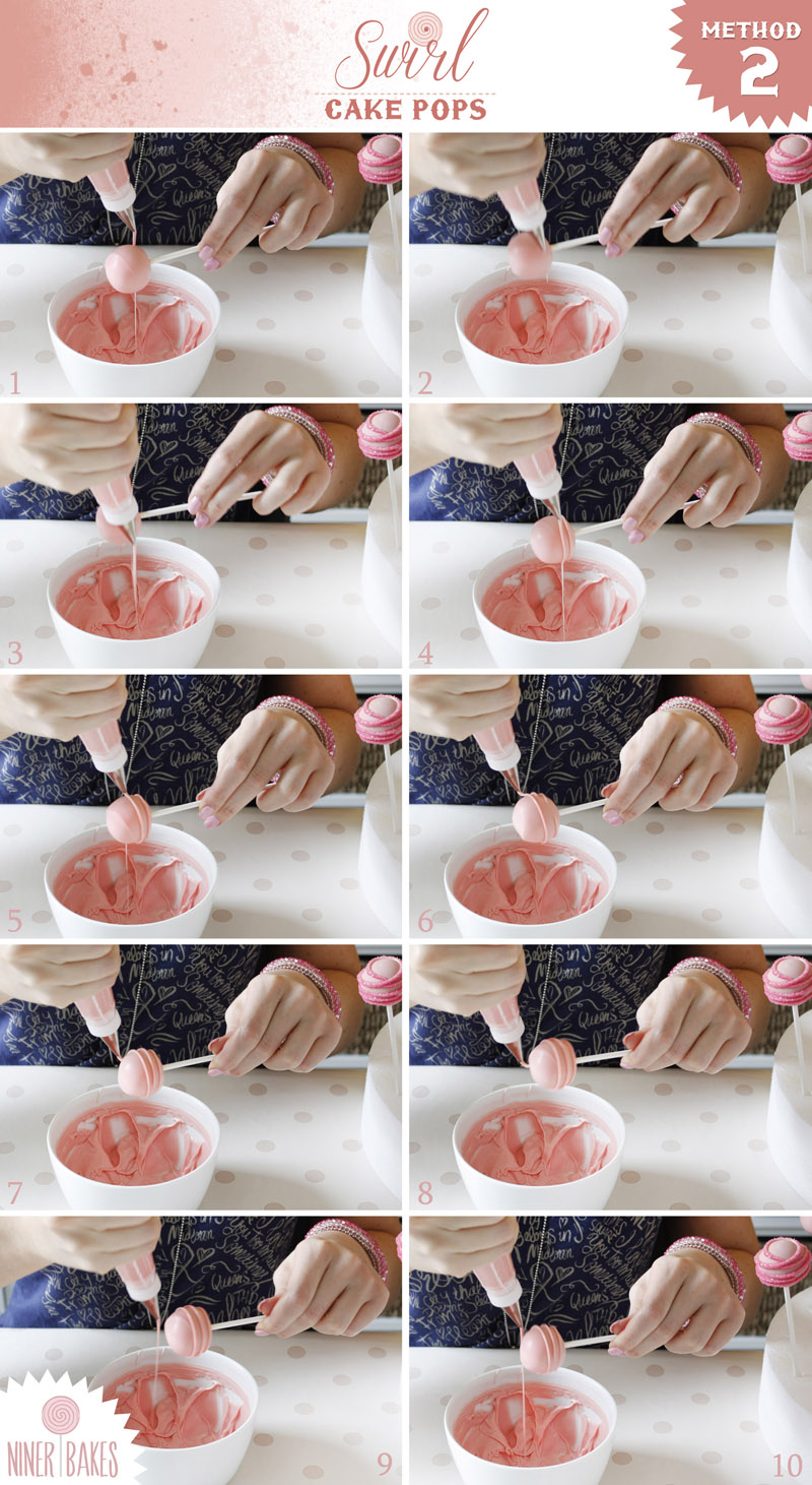Step by Step tutorial for Swirl Cake Pops