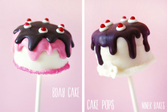 how to make birthday cake cake pops and slice cake pops - tutorial by niner bakes