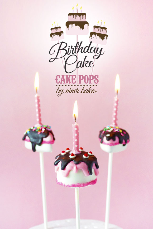 how to make birthday cake cake pops and slice cake pops - tutorial by niner bakes