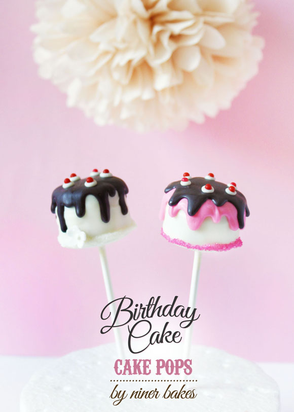 how to make birthday cake - cake pops and slice cake pops - tutorial by niner bakes