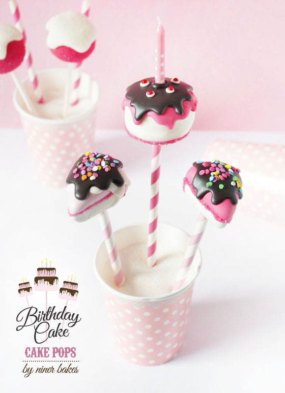 how to make birthday cake - cake pops and slice cake pops - tutorial by niner bakes