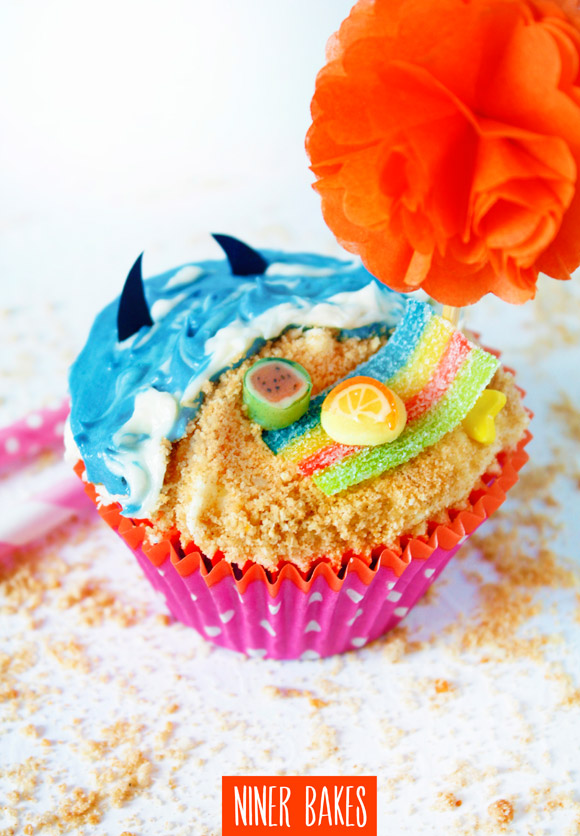 summer beach cupcakes by niner bakes