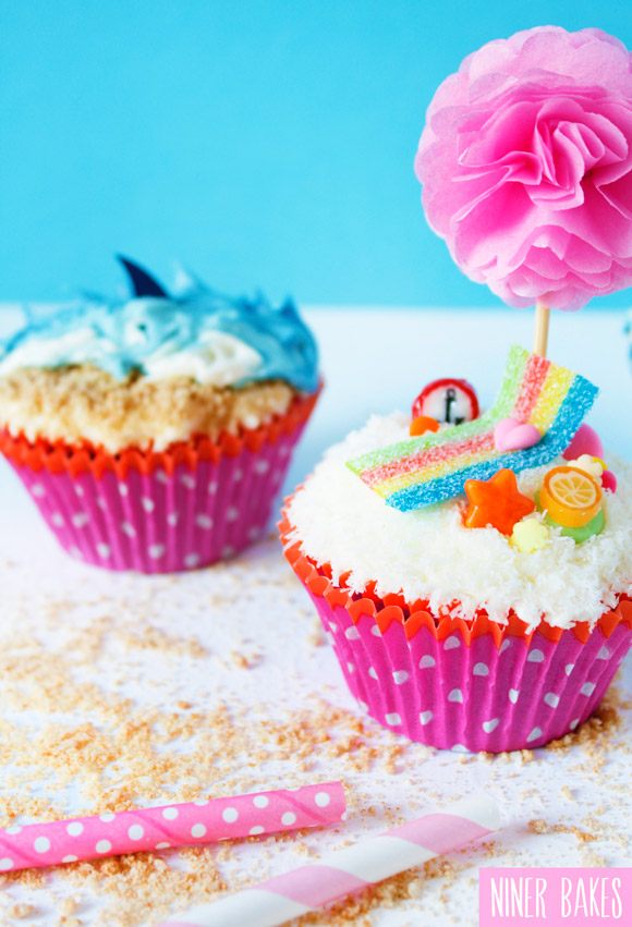 summer beach cupcakes by niner bakes