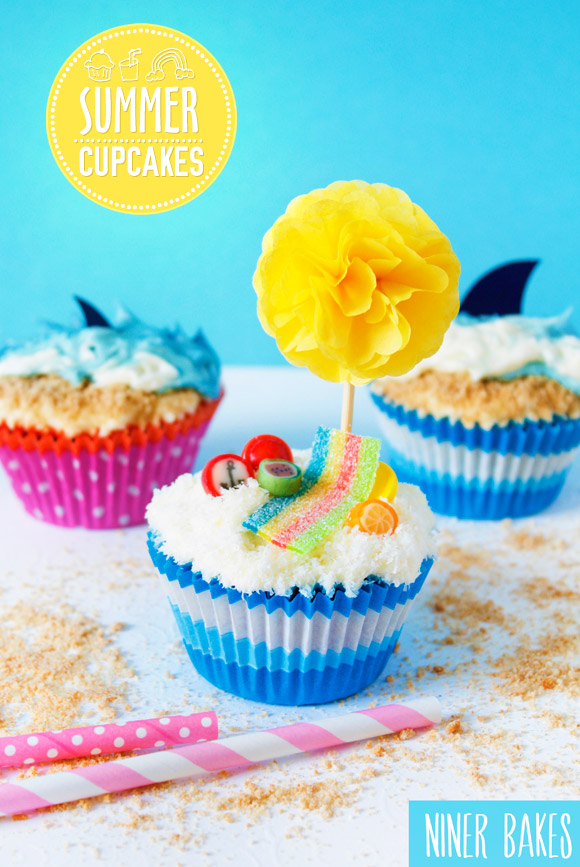 summer beach cupcakes by niner bakes