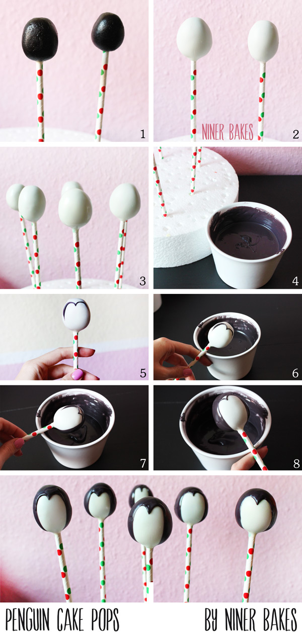 How to make penguin cake pops - tutorial by niner bakes - how to