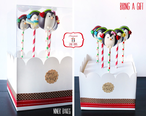 How to make penguin cake pops - tutorial by niner bakes - how to - gift box