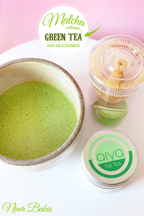 Matcha Green Tea Latte - frothy - how to - Aiya Matcha - niner bakes