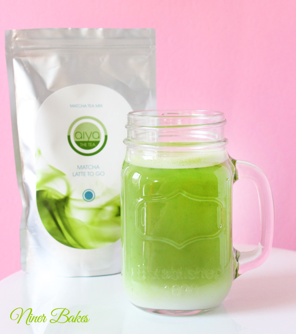 Matcha Green Tea Latte - frothy - how to - Aiya Matcha - niner bakes