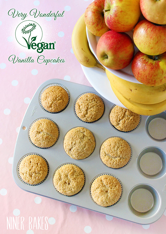 Very Vonderful Vegan Vanilla Cupcakes recipe + Video Tutorial by niner bakes