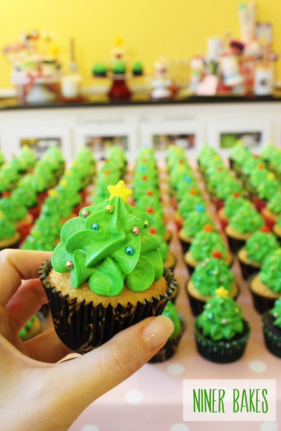 christmas weihnachts christmastree cupcakes tutorial - niner bakes