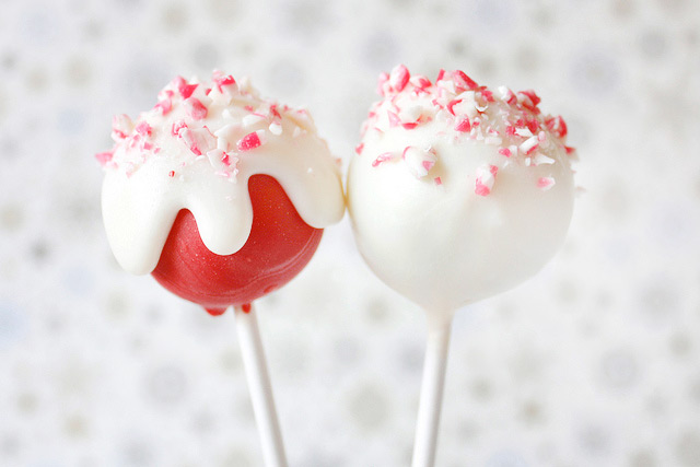 Candy Cane Cake Pops by niner bakes 2015