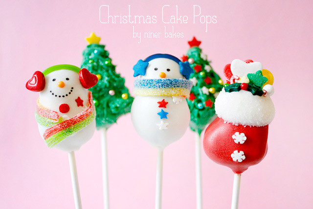 2015-Christmas Wonderland Cake Pops: Stockings, Snowmen, Penguins, Santa Hats, Holly Leafs, Christmas Trees and more-by-niner-bakes