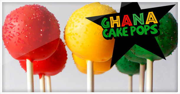 Bunte Ghana Flaggen Cake Pops