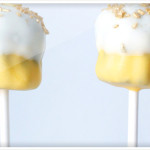 golden and violet cake pops