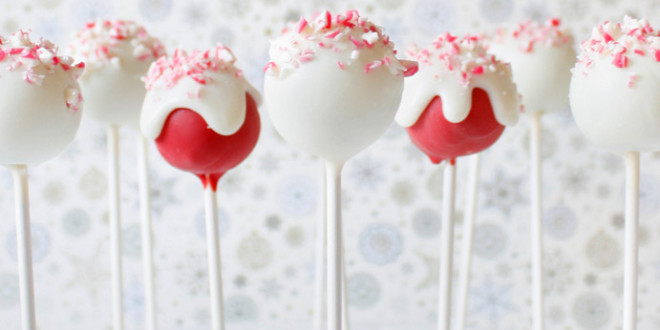 Candy Cane Cake Pops for Christmas
