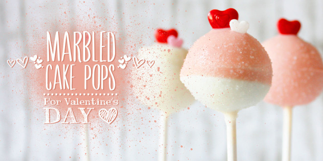 Last Minute Valentinstags Geschenk: Marmorierte Cake Pops