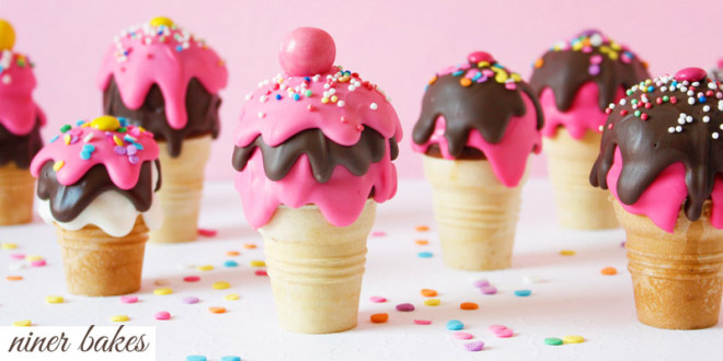 {National Ice Cream Day} niner’s Ice Cream Cone Cake Pops