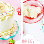 heavenly vanilla cake with cookie dough layer and vanilla bean frosting by niner bakes - tutorial - anleitung